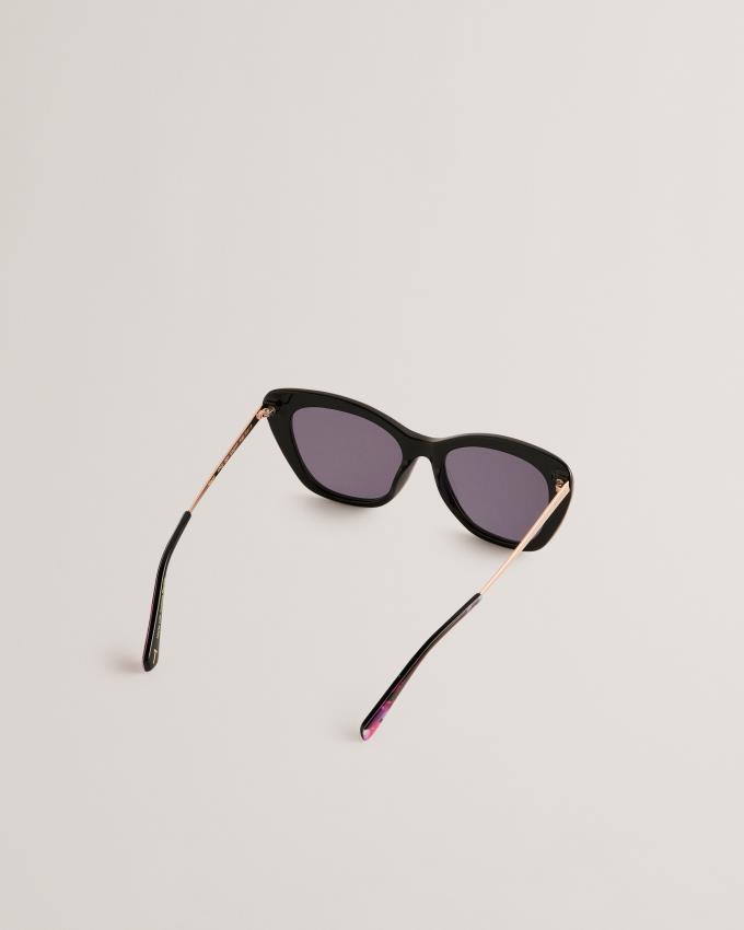 Lunette de Soleil Ted Baker Cat Eye Acetate Frame Noir Femme | FKI-37223323